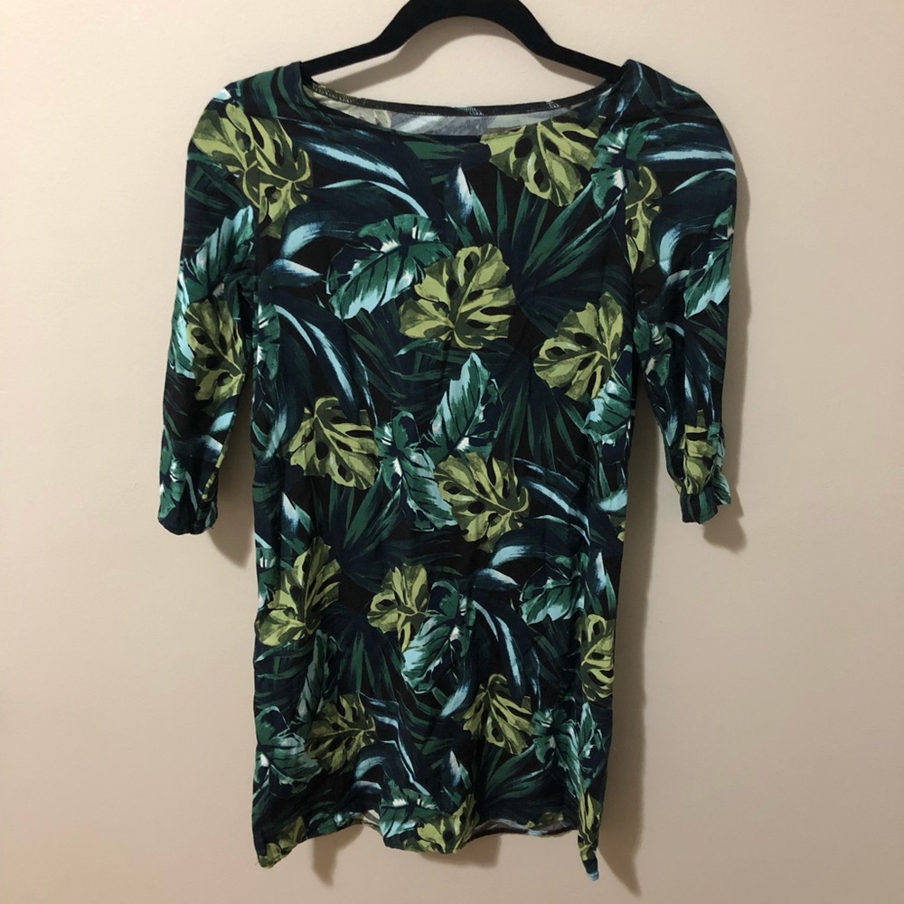 American Apparel palm leaf print mini dress